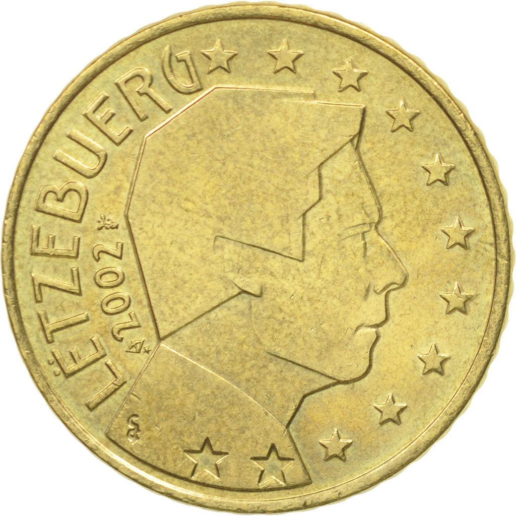 Luxemburg, 50 Euro Cent, 2002, SS+, Messing, KM:80