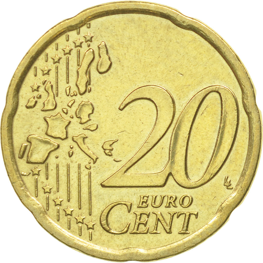 Austria, 20 Euro Cent, 2002, MS(60-62), Brass, KM:3086