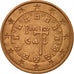 Portugal, 5 Euro Cent, 2002, EF(40-45), Copper Plated Steel, KM:742