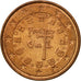 Portogallo, Euro Cent, 2002, BB, Acciaio placcato rame, KM:740