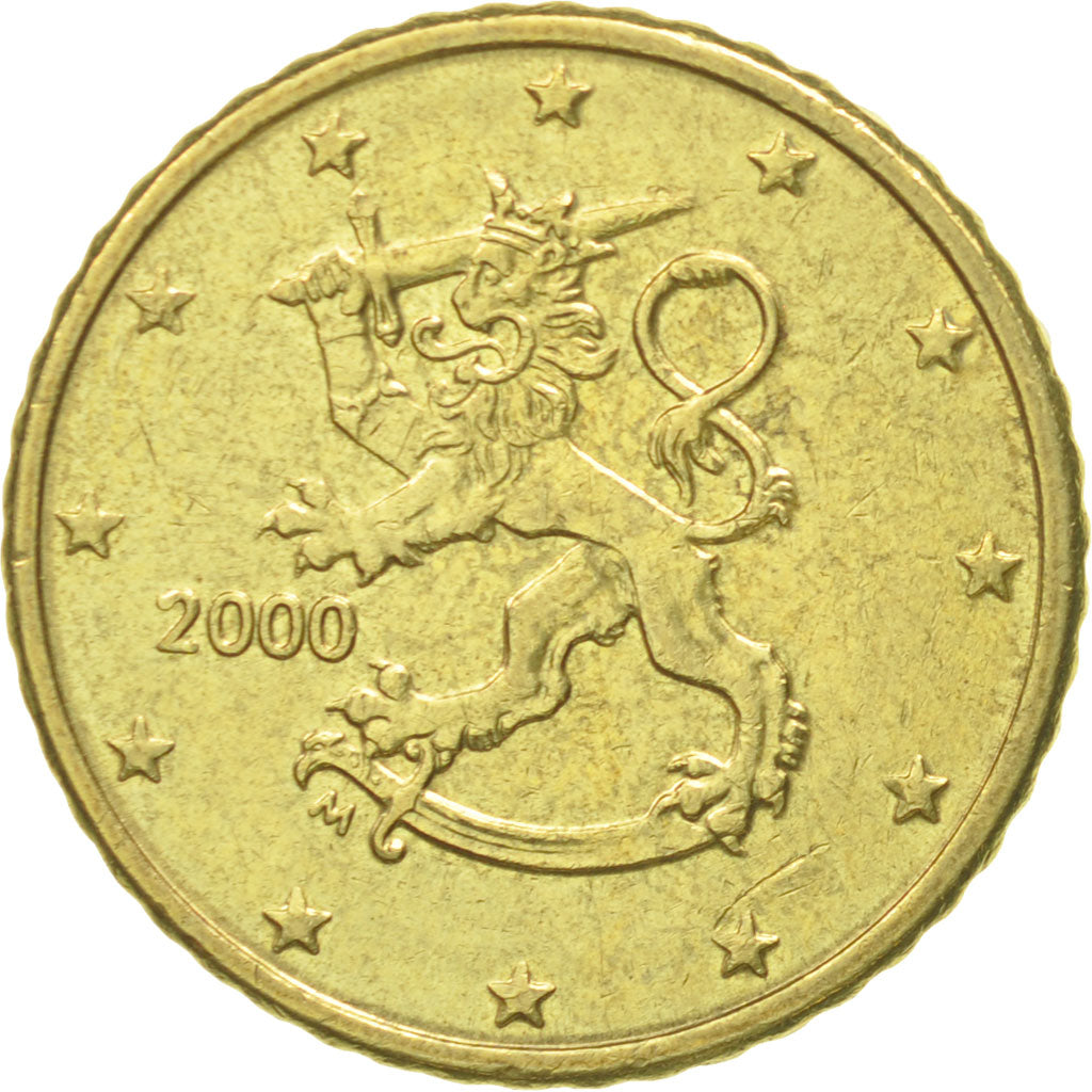Finland, 50 Euro Cent, 2000, AU(55-58), Brass, KM:103