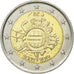Belgium, 2 Euro, 10 years euro, 2012, MS(60-62), Bi-Metallic, KM:315