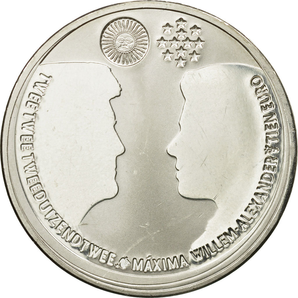 Países Bajos, 10 Euro, wedding of willem alexander and maxima, 2002, EBC