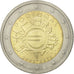 Portugal, 2 Euro, 10 ans de l'Euro, 2012, MS(60-62), Bi-Metallic, KM:812