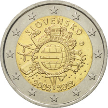 Slovakia, 2 Euro, 10 ans de l'Euro, 2012, MS(60-62), Bi-Metallic, KM:120