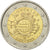 Słowacja, 2 Euro, 10 ans de l'Euro, 2012, Kremnica, MS(60-62), Bimetaliczny