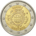 Spain, 2 Euro, 10 years euro, 2012, MS(60-62), Bi-Metallic, KM:1252