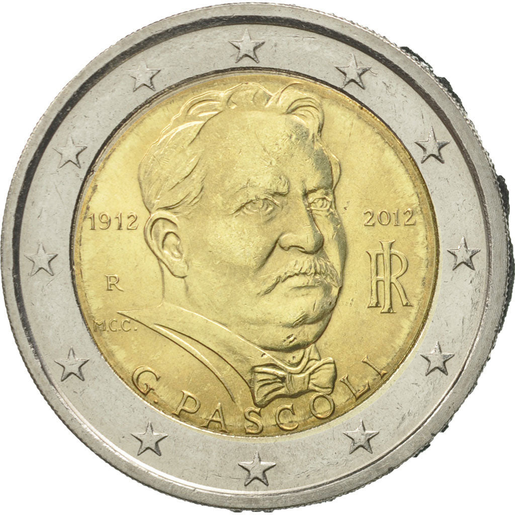 Italy, 2 Euro, giovanni pascoli 100 th anniversary of death, 2012, MS(63)
