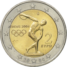 Grecia, 2 Euro, 2004 Olympics, 2004, SPL, Bi-metallico, KM:209