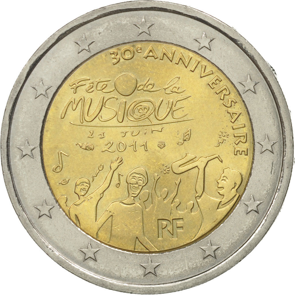 Frankrijk, 2 Euro, International Music Day, 30th Anniversary, 2011, PR