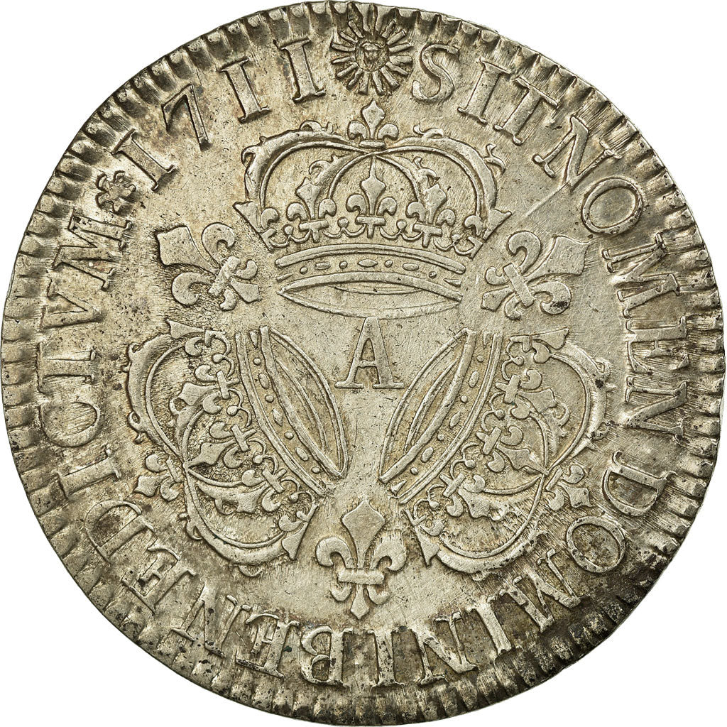 Coin, France, Louis XIV, Écu aux 3 couronnes, Ecu, 1711, Paris, VF(30-35)
