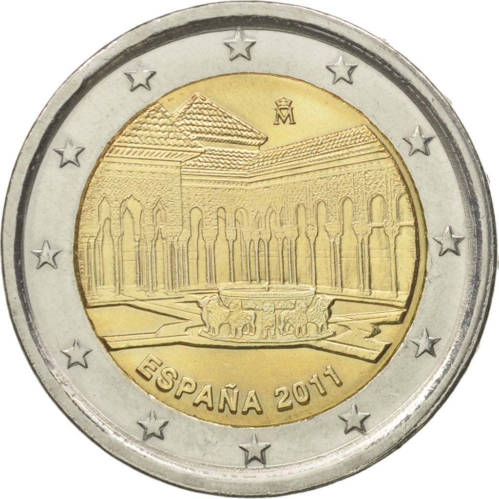 Spain, 2 Euro, UNESCO Heritage Site - Granada, 2011, MS(60-62), Bi-Metallic