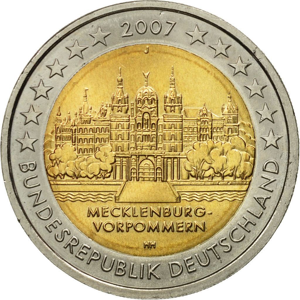 GERMANY - FEDERAL REPUBLIC, 2 Euro, 2007, MS(60-62), Bi-Metallic, KM:260