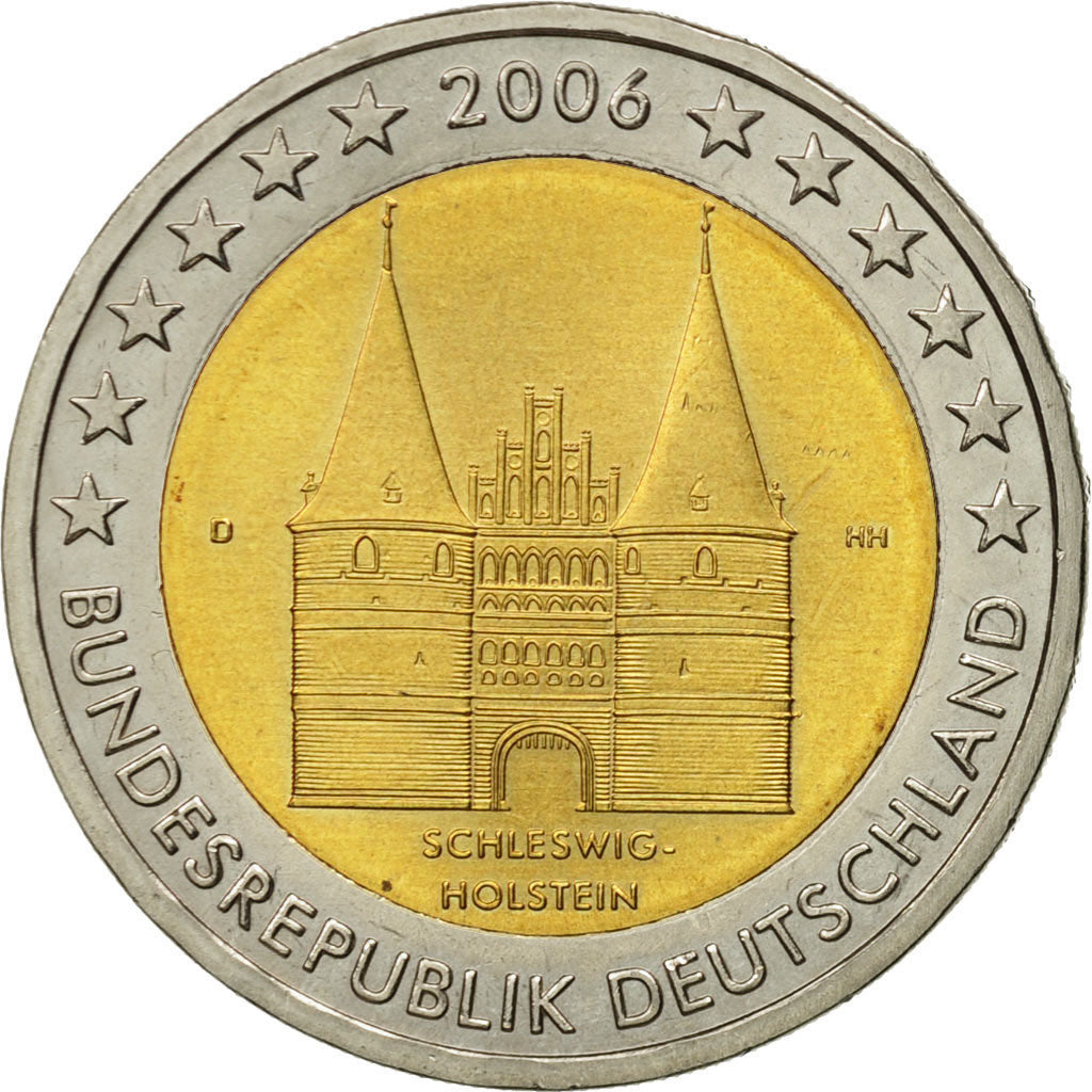 GERMANY - FEDERAL REPUBLIC, 2 Euro, 2006, Munich, AU(55-58), Bi-Metallic, KM:253