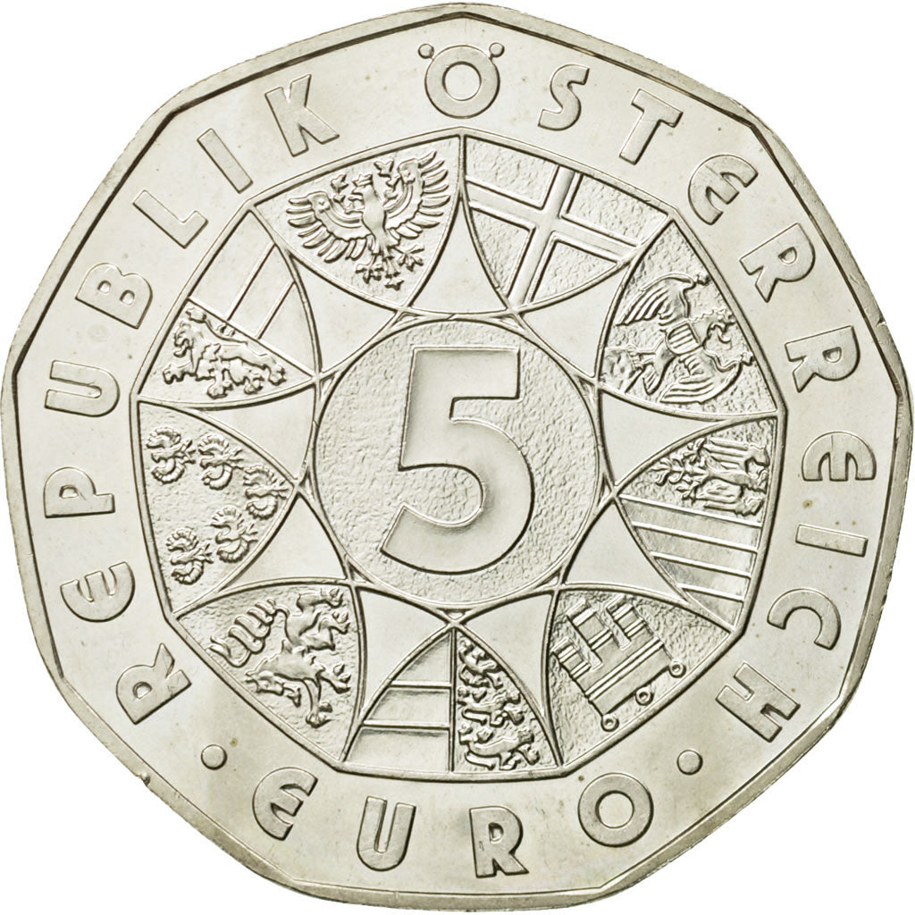 Austria, 5 Euro, Centennial of Sport Skiing, 2005, MS(63), Silver, KM:3117