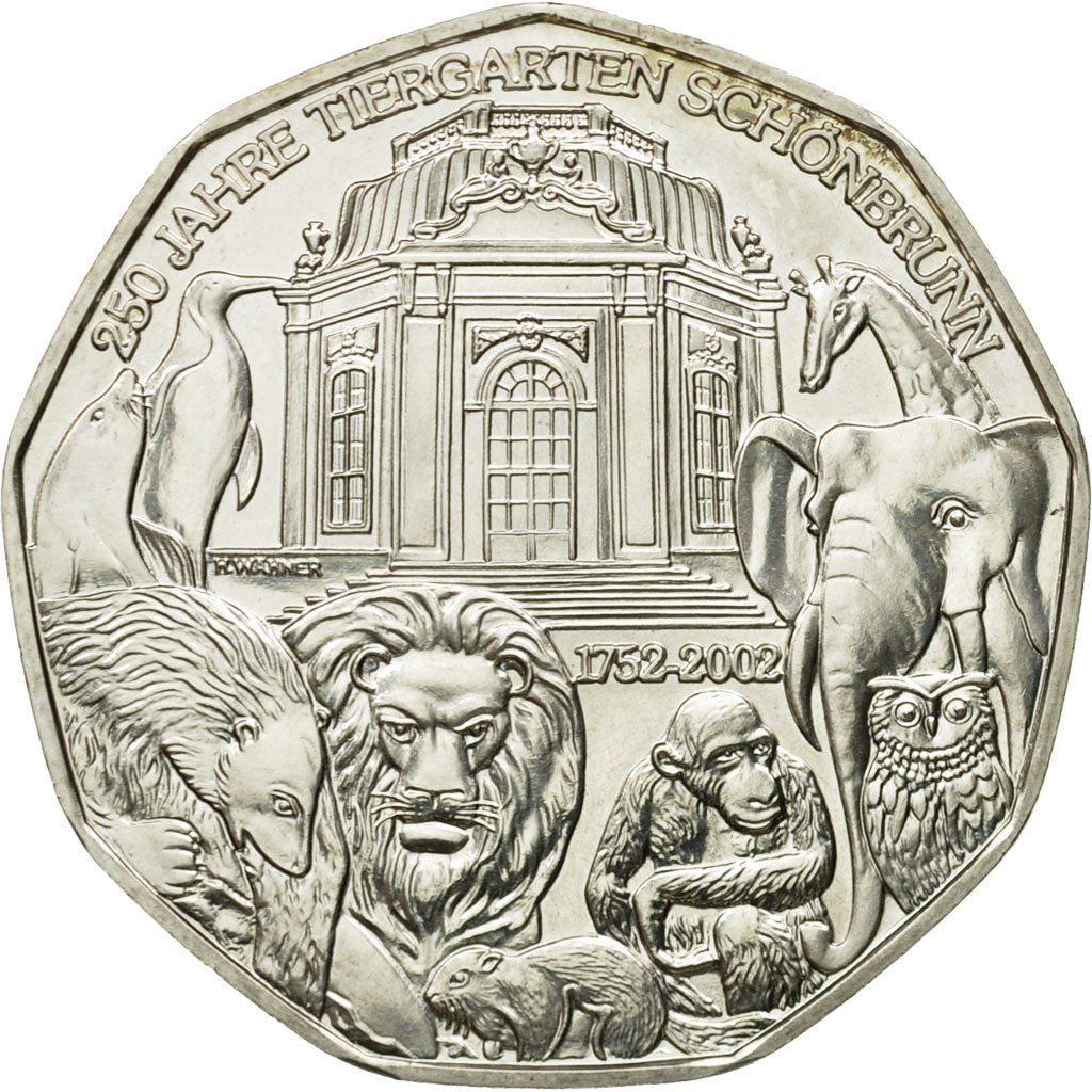 Autriche, 5 Euro, Schoenbrunn Zoo, 2002, SPL, Argent, KM:3091
