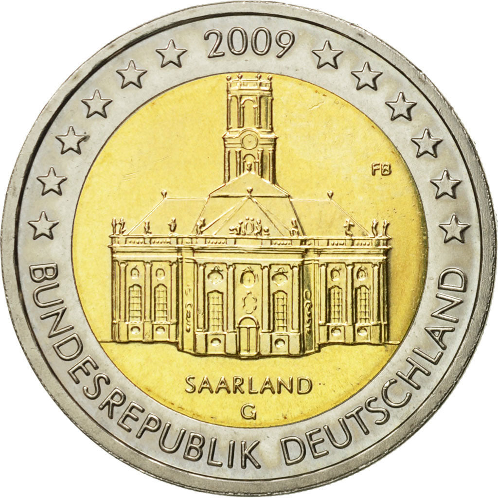 GERMANY - FEDERAL REPUBLIC, 2 Euro, 2009, EF(40-45), Bi-Metallic, KM:276