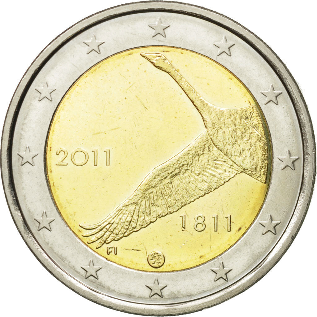 Finlandia, 2 Euro, Bank of Finland, 200th Anniversary, 2011, MBC, Bimetálico