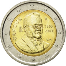 Italia, 2 Euro, Camillo Benso Count of Cavour, 2010, EBC, Bimetálico, KM:328