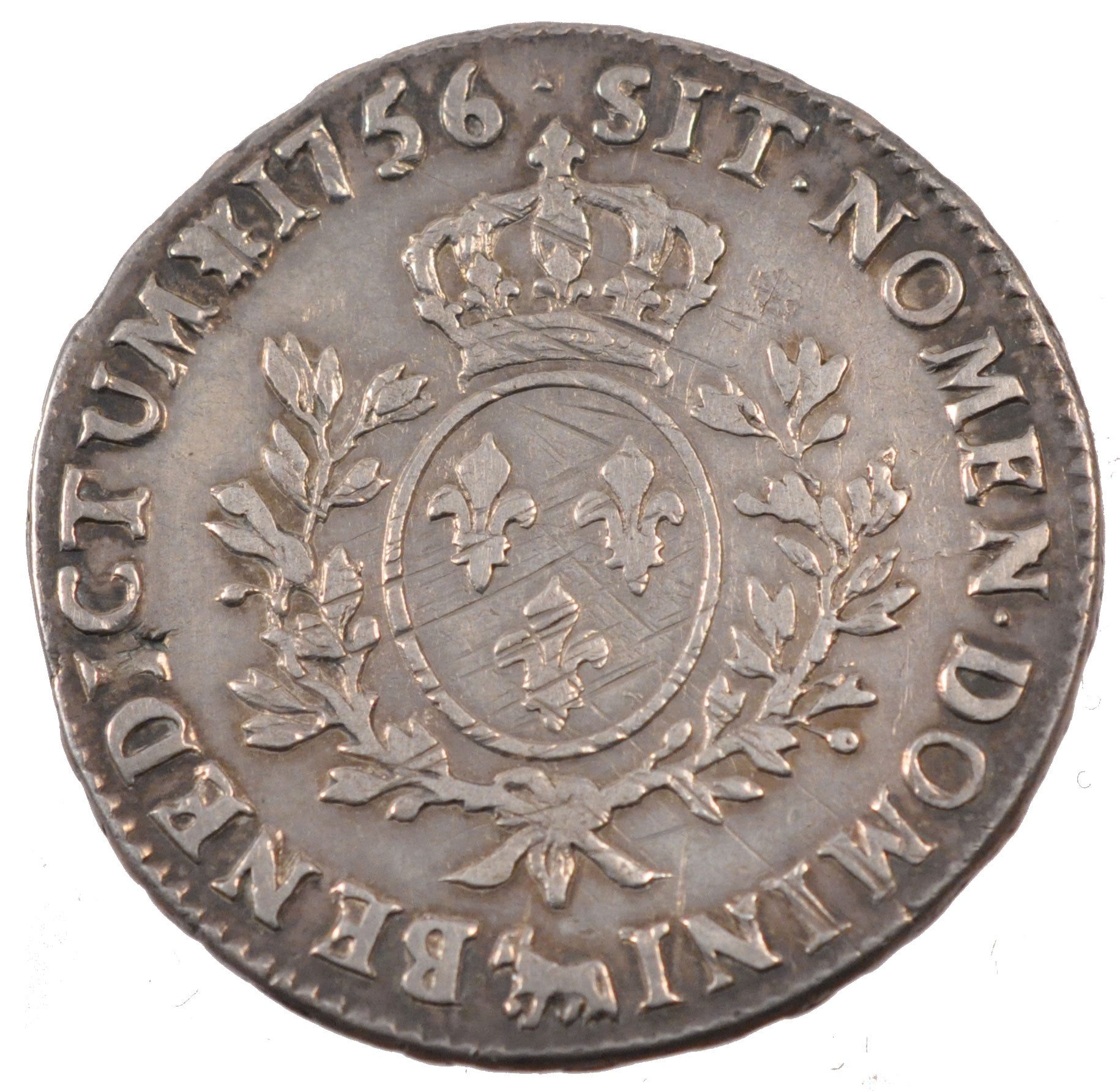 Francia, Louis XV, Écu de Béarn au bandeau, Ecu, 1756, Pau, MB+, Argento, G...