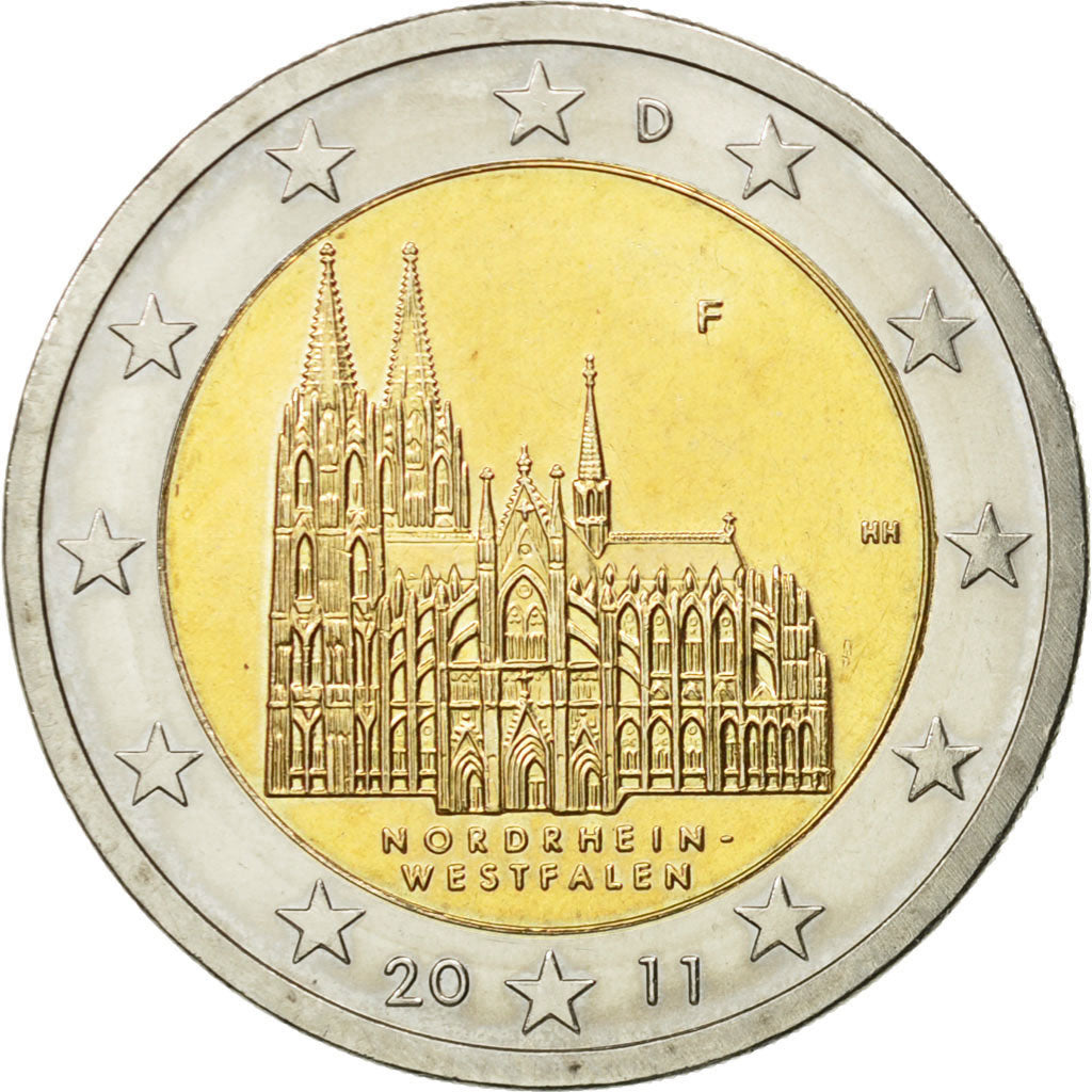 GERMANY - FEDERAL REPUBLIC, 2 Euro, 2011, EF(40-45), Bi-Metallic, KM:258