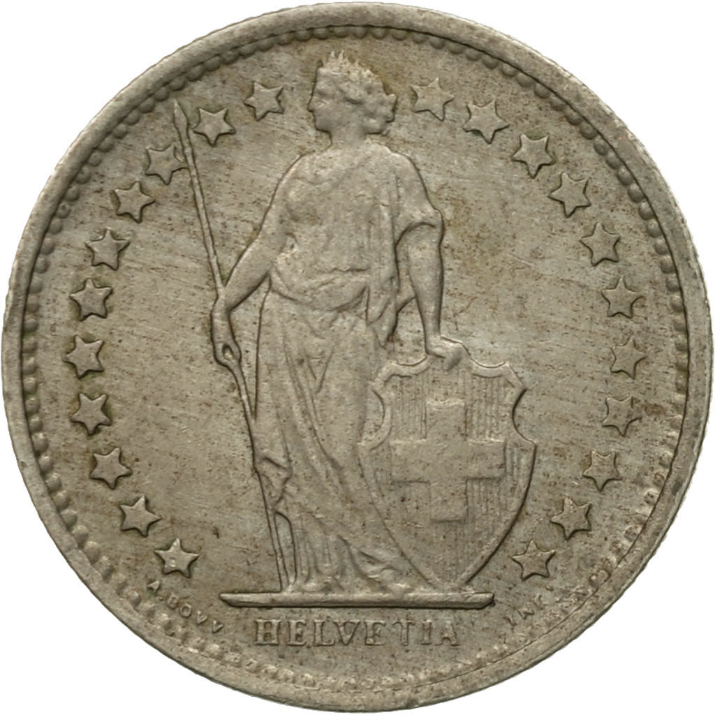 Moneda, Suiza, 1/2 Franc, 1968, Bern, BC+, Cobre - níquel, KM:23a.1