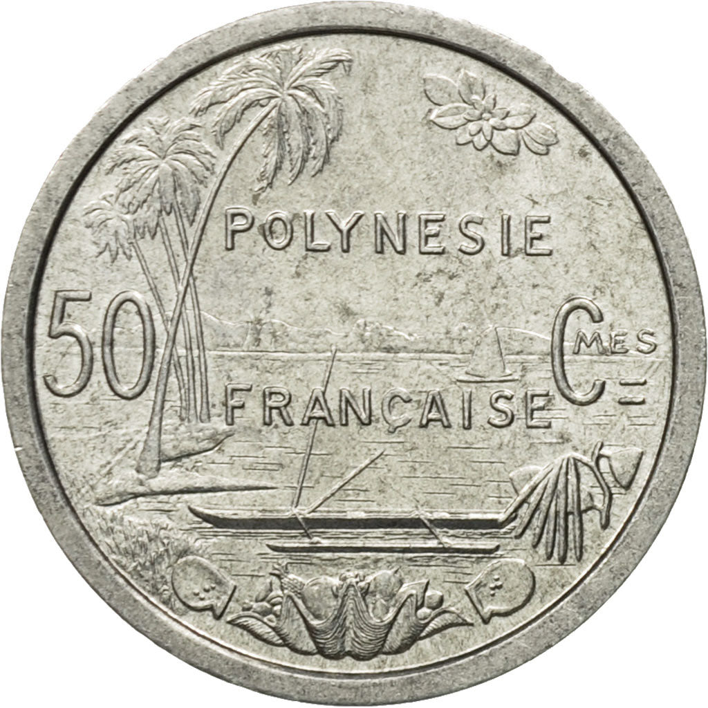 Coin, French Polynesia, 50 Centimes, 1965, MS(63), Aluminum, KM:1