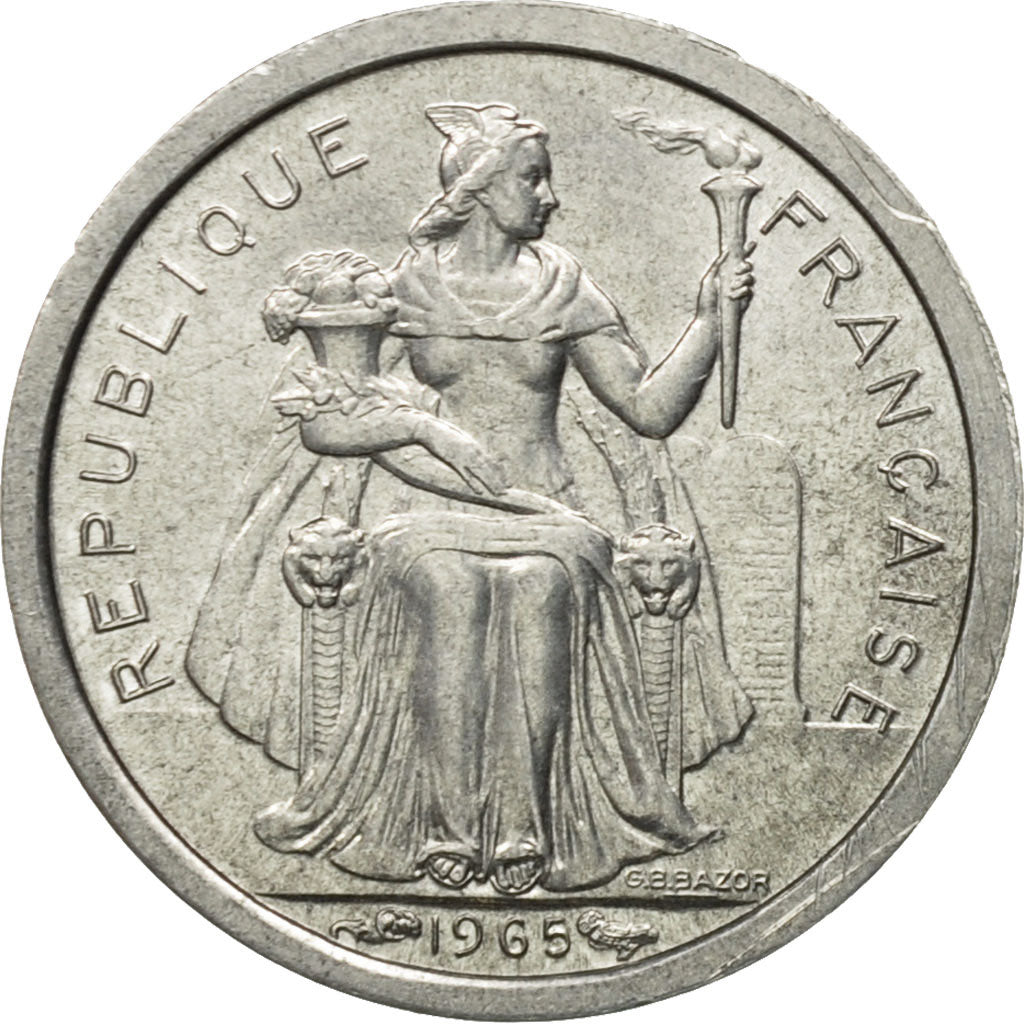 Coin, French Polynesia, 50 Centimes, 1965, MS(60-62), Aluminum, KM:1
