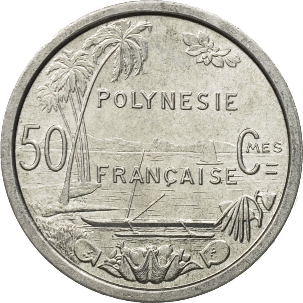 Coin, French Polynesia, 50 Centimes, 1965, MS(60-62), Aluminum, KM:1