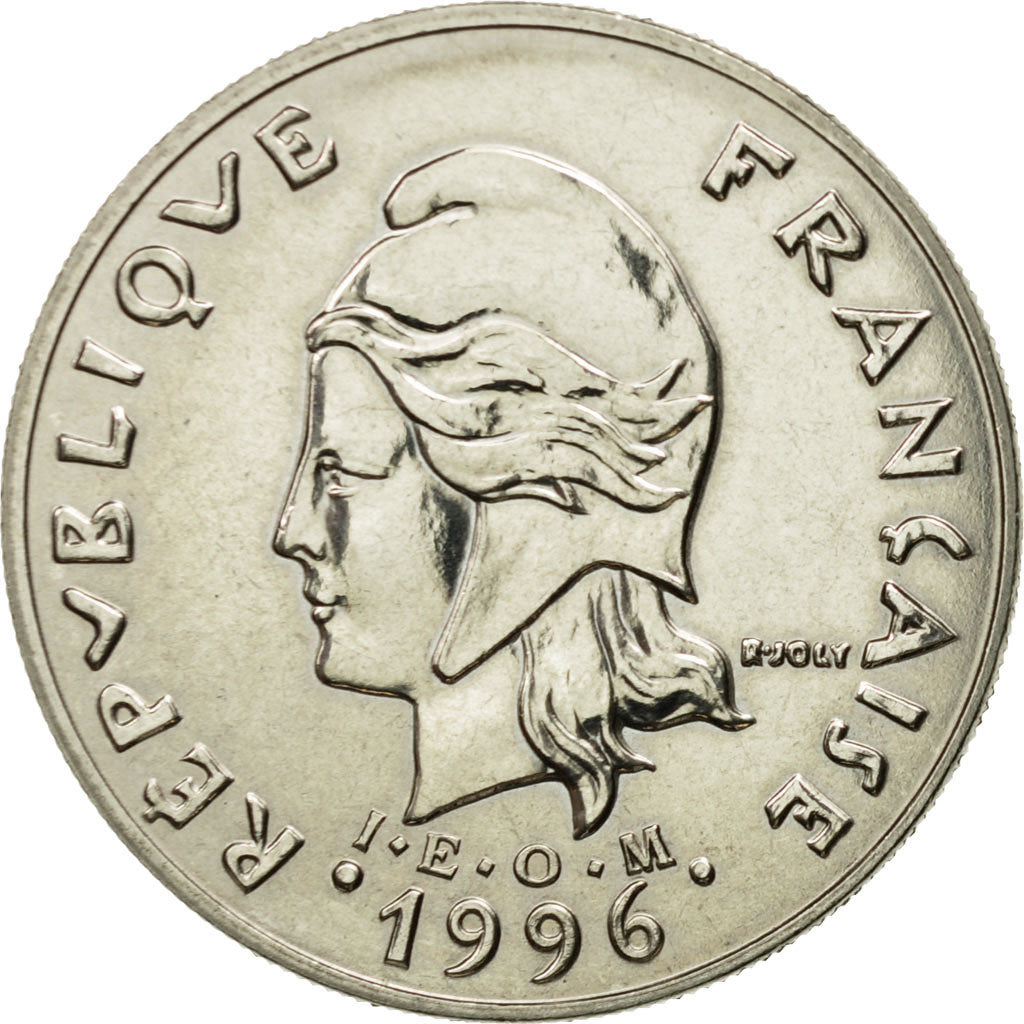Coin, New Caledonia, 20 Francs, 1996, Paris, MS(63), Nickel, KM:12