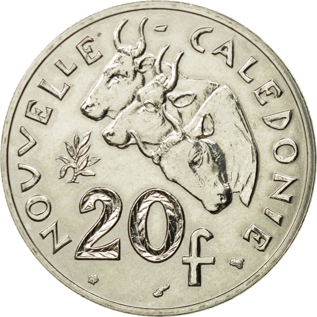 Coin, New Caledonia, 20 Francs, 1996, Paris, MS(63), Nickel, KM:12