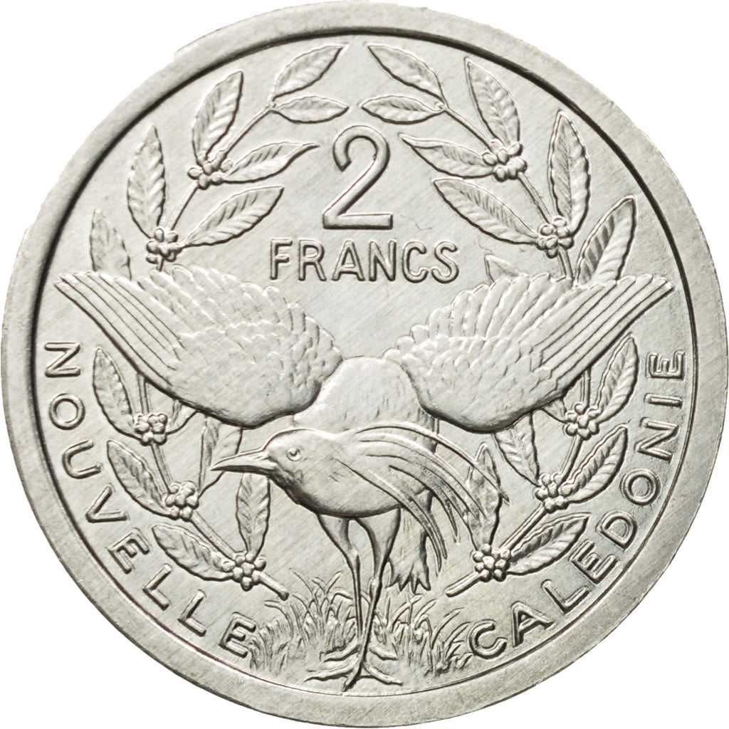 Coin, New Caledonia, 2 Francs, 1995, Paris, MS(63), Aluminum, KM:14