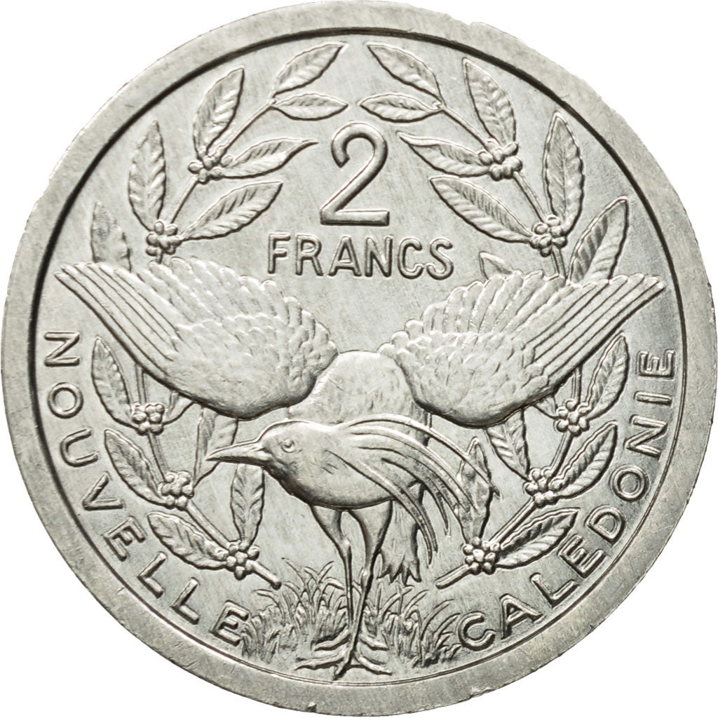 Coin, New Caledonia, 2 Francs, 1995, Paris, MS(60-62), Aluminum, KM:14
