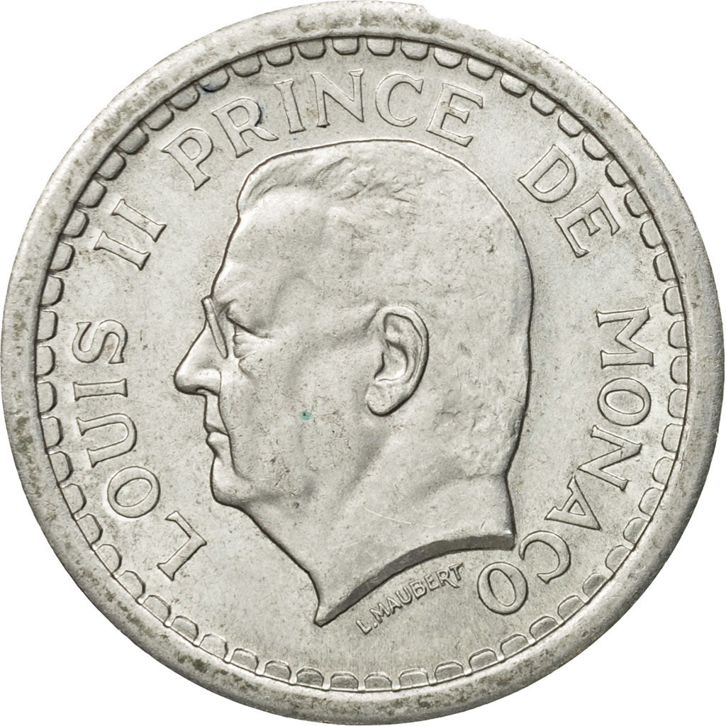 Monnaie, Monaco, Louis II, 2 Francs, Undated (1943), SUP, Aluminium