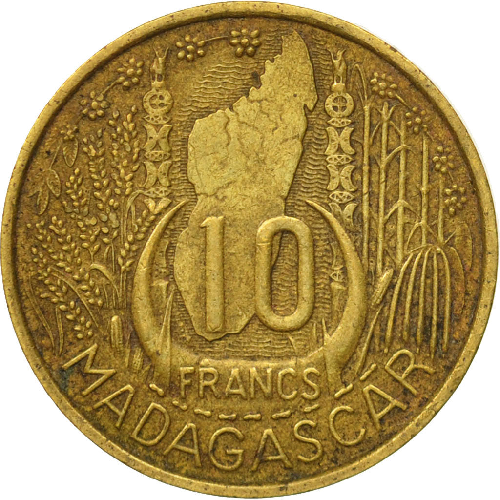 Moneta, Madagascar, 10 Francs, 1953, Paris, BB, Alluminio-bronzo, KM:6