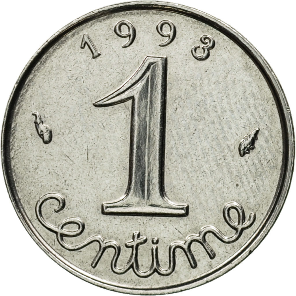 Coin, France, Épi, Centime, 1993, Paris, AU(55-58), Stainless Steel, KM:928