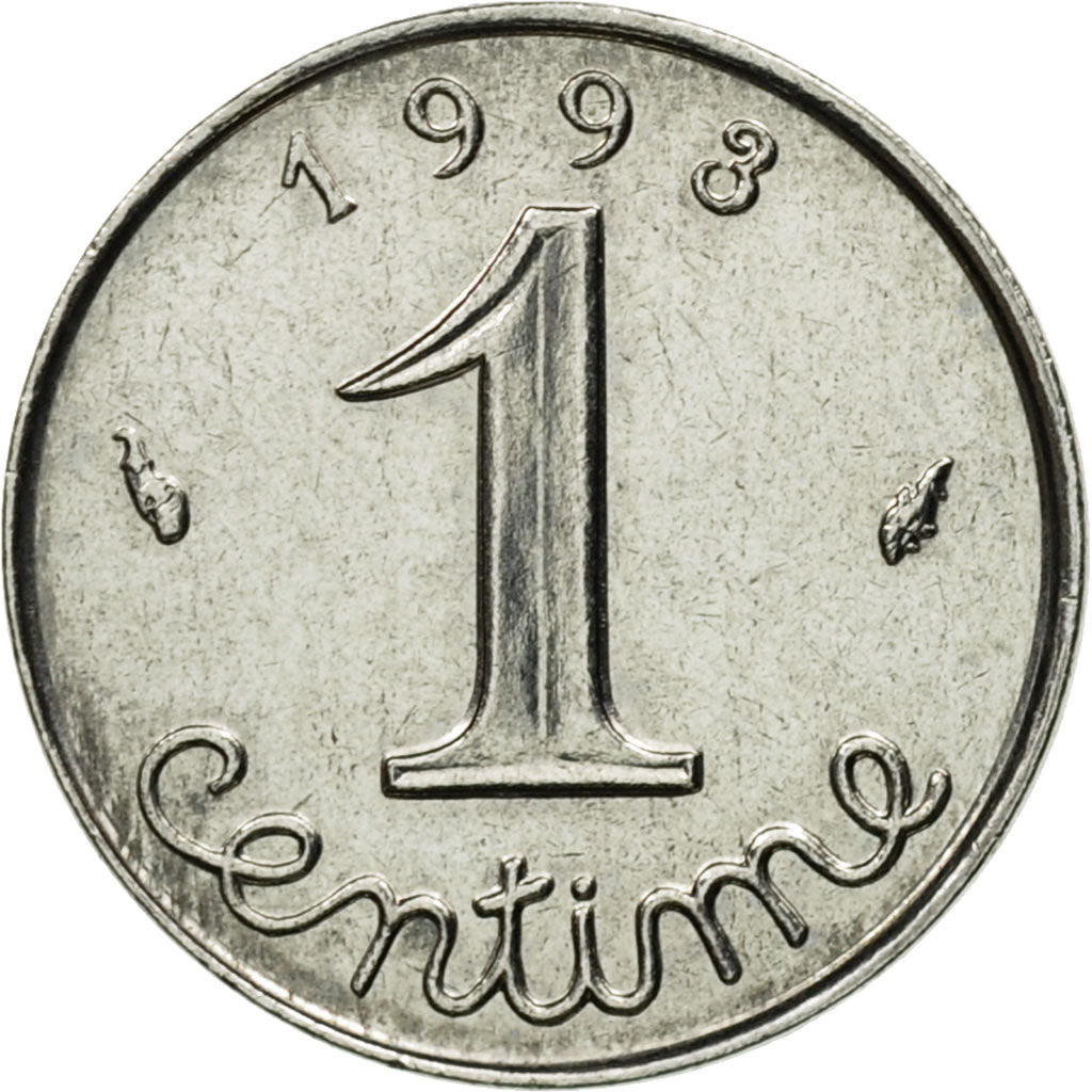 Coin, France, Épi, Centime, 1993, Paris, MS(63), Stainless Steel, KM:928