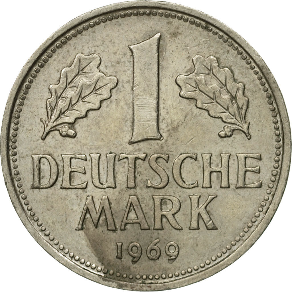 Coin, GERMANY - FEDERAL REPUBLIC, Mark, 1969, VF(20-25), Copper-nickel, KM:110