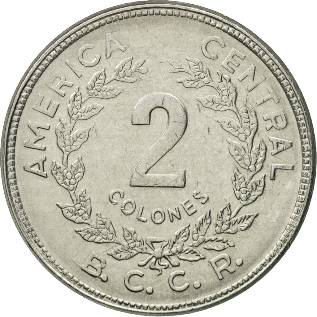 Coin, Costa Rica, 2 Colones, 1983, AU(55-58), Stainless Steel, KM:211.1