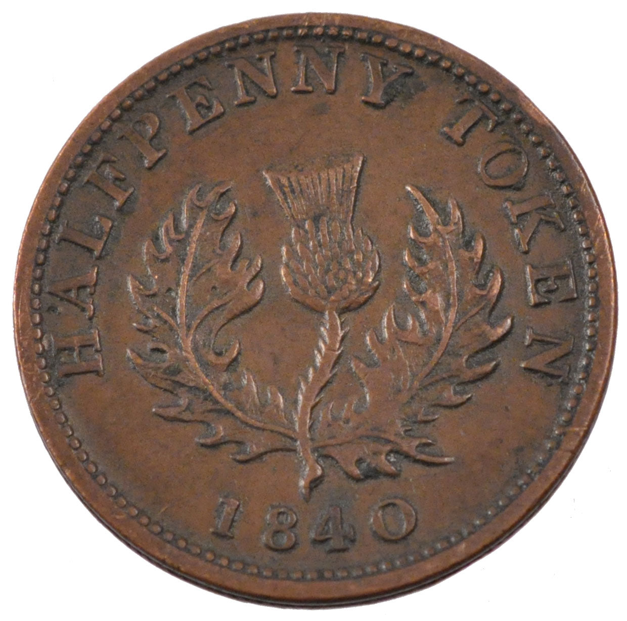 Canada, 1/2 Penny, 1840, KM #3, AU(55-58), Copper, 8.58