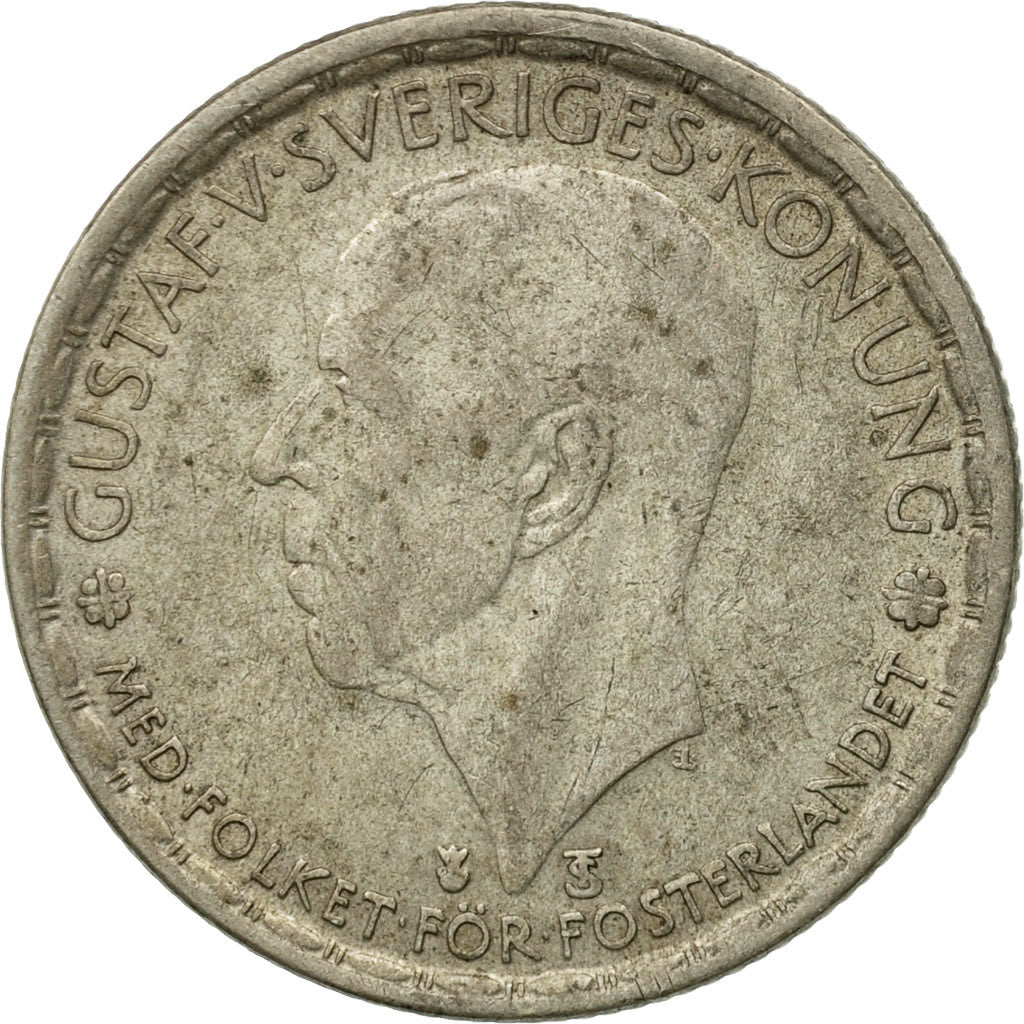 Coin, Sweden, Gustaf V, Krona, 1950, VF(20-25), Silver, KM:814