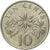 Moneda, Singapur, 10 Cents, 1993, Singapore Mint, MBC, Cobre - níquel, KM:100