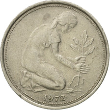 Coin, GERMANY - FEDERAL REPUBLIC, 50 Pfennig, 1972, EF(40-45), Copper-nickel