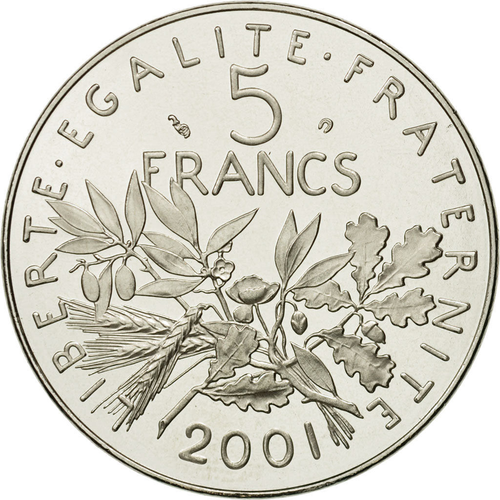 Coin, France, Semeuse, 5 Francs, 2001, Paris, MS(65-70), Nickel Clad