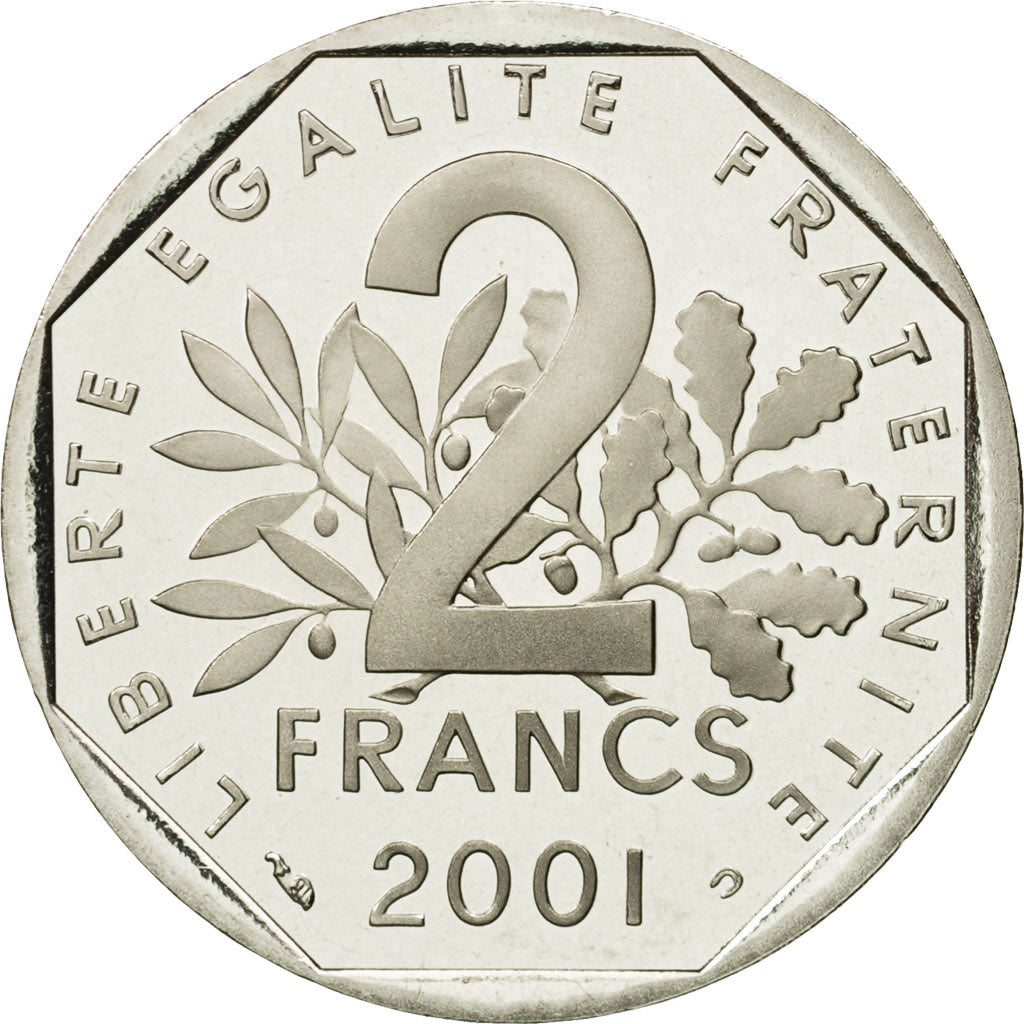 Monnaie, France, Semeuse, 2 Francs, 2001, FDC, Nickel, Gadoury:547b, KM:942.2