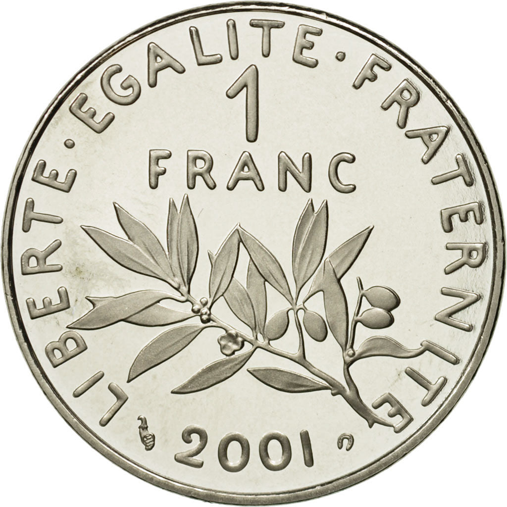 Münze, Frankreich, Semeuse, Franc, 2001, STGL, Nickel, KM:925.2, Gadoury:474b