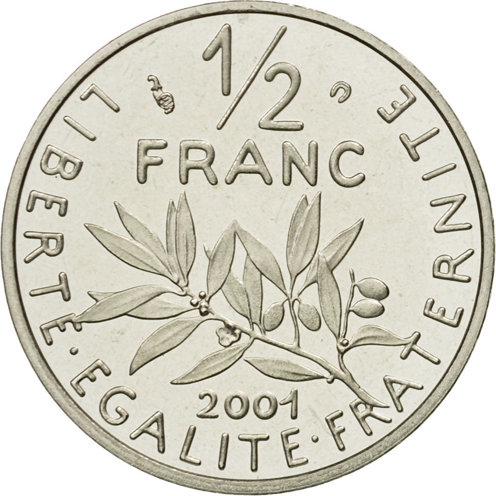 Münze, Frankreich, Semeuse, 1/2 Franc, 2001, Paris, STGL, Nickel, KM:931.2