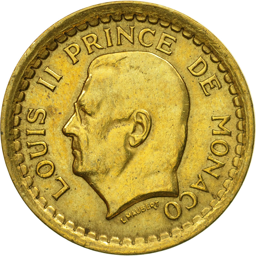 Moneta, Monaco, Louis II, Franc, Undated (1943), MB+, Alluminio, KM:120