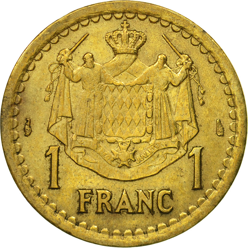Moneta, Monaco, Louis II, Franc, Undated (1943), MB+, Alluminio, KM:120