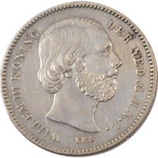 Coin, Netherlands, William III, 25 Cents, 1849, AU(50-53), Silver, KM:81